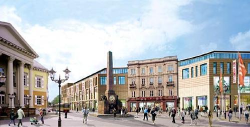 ECE mit der alten Fassade des ehmaligen Kulturtheaters am Rondellplatz